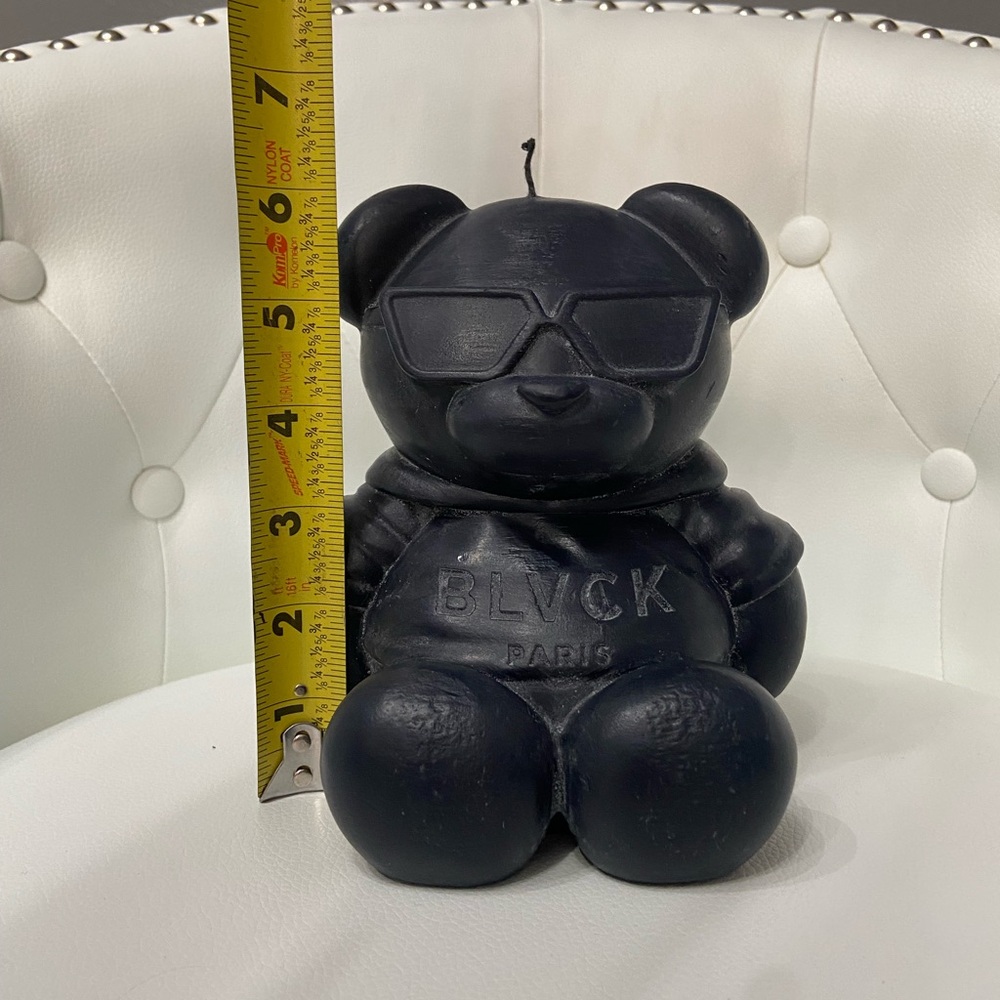 BLVCK PARIS Black Teddy Bear Candle Black Cedar & Juniper Scent 6" X 4.5" X 5" - Picture 11 of 13